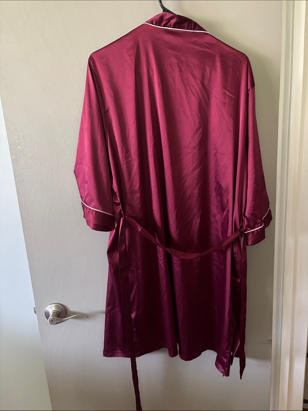 Satin Robe - Maroon - Picture 2 of 6